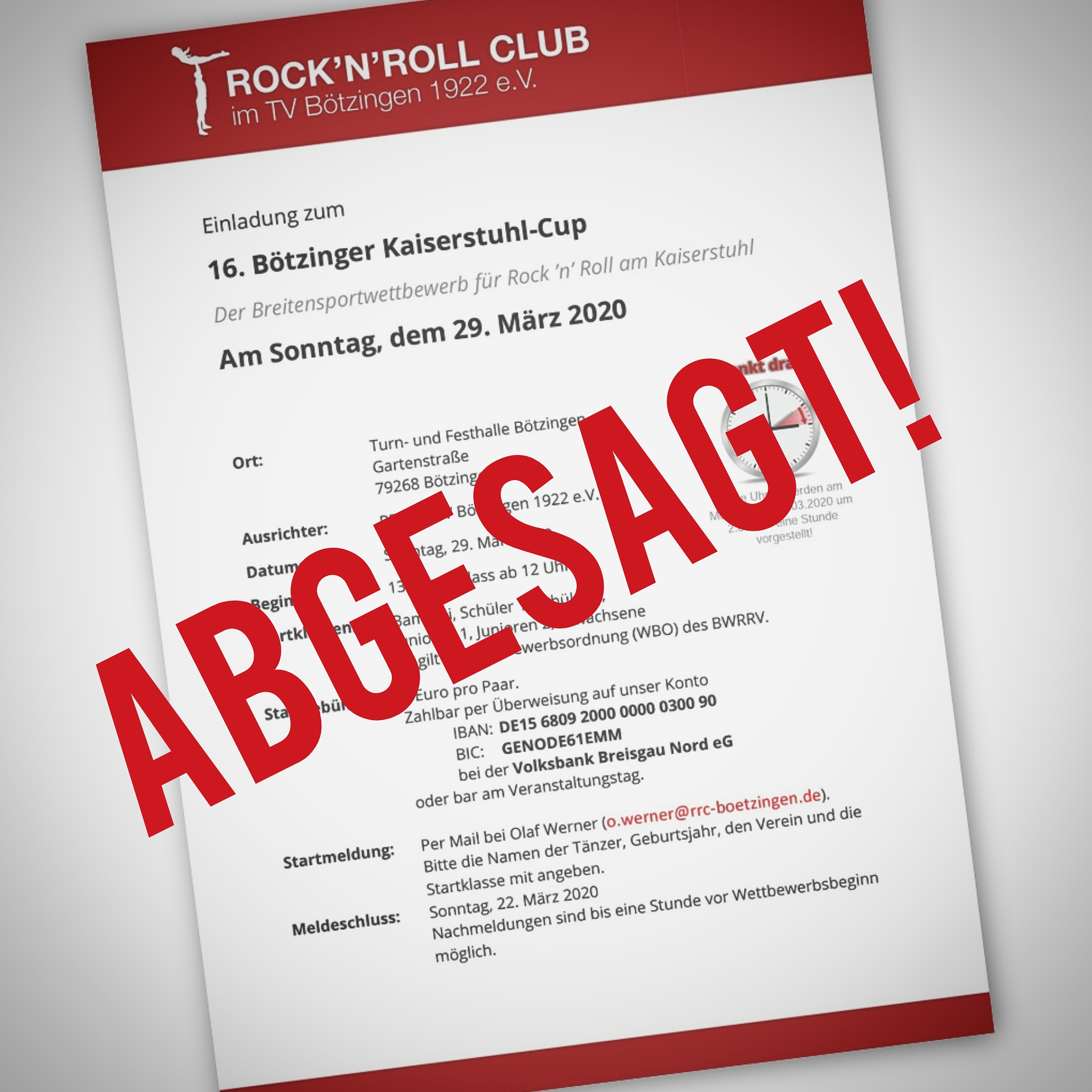 You are currently viewing Abgesagt! – 16. Kaiserstuhl-Cup
